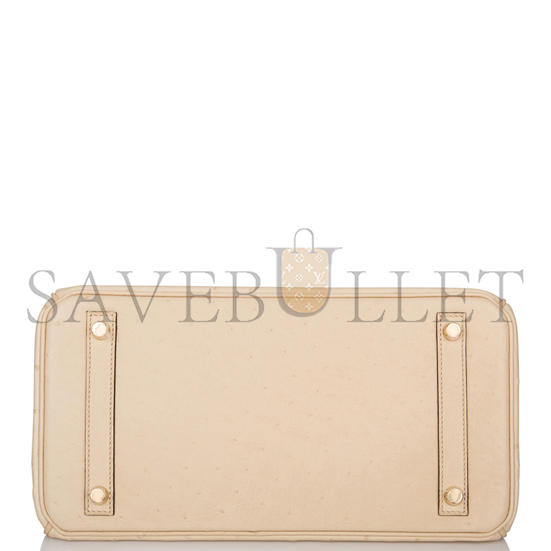 H**mes MASTER BIRKIN 30 OSTRICH GOLD HARDWARE (30*23*15cm)